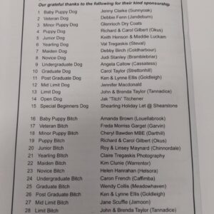 Championship Show 2026 Sponsorship Baby Puppy Dog